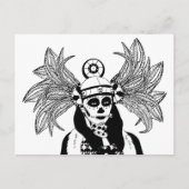 Aztec Indian Day of the Dead Skeleton man Art Postkarte (Vorderseite)