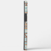 Aztec Influenza Pattern Blaue Creme Terracottas Case-Mate iPhone Hülle (Rückseite / Rechts)