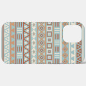 Aztec Influenza Pattern Blaue Creme Terracottas Case-Mate iPhone Hülle (Rückseite (Horizontal))