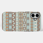 Aztec Influenza Pattern Blaue Creme Terracottas Case-Mate iPhone Hülle (Rückseite (Horizontal))