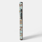 Aztec Influenza Pattern Blaue Creme Terracottas Case-Mate iPhone Hülle (Rückseite / Links)