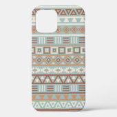 Aztec Influenza Pattern Blaue Creme Terracottas Case-Mate iPhone Hülle (Rückseite)