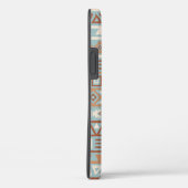 Aztec Influenza Pattern Blaue Creme Terracottas Case-Mate iPhone Hülle (Rückseite / Rechts)