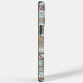 Aztec Influenza Pattern Blaue Creme Terracottas Case-Mate iPhone Hülle (Rückseite / Rechts)