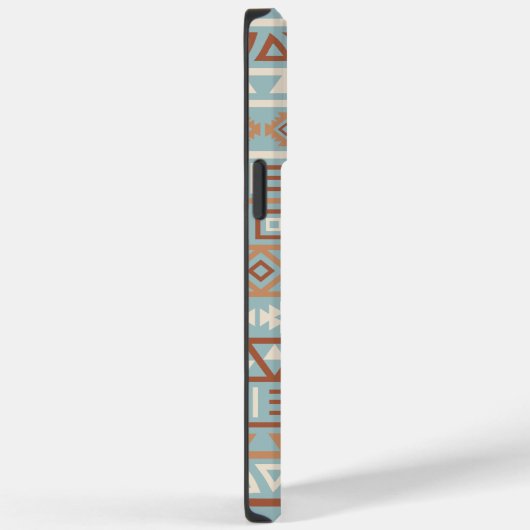 Aztec Influenza Pattern Blaue Creme Terracottas Case-Mate iPhone Hülle (Rückseite / Rechts)
