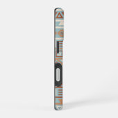 Aztec Influenza Pattern Blaue Creme Terracottas iPhone 16 Hülle (Rechte Seite)