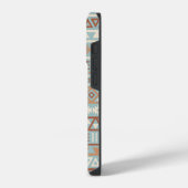 Aztec Influenza Pattern Blaue Creme Terracottas iPhone Hülle (Linke Seite)