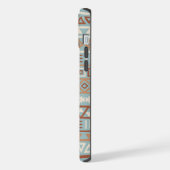 Aztec Influenza Pattern Blaue Creme Terracottas iPhone Hülle (Linke Seite)