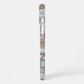 Aztec Influenza Pattern Blaue Creme Terracottas iPhone Hülle (Linke Seite)