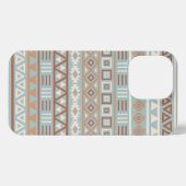 Aztec Influenza Pattern Blaue Creme Terracottas iPhone Hülle (Rückseite (Horizontal))
