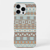 Aztec Influenza Pattern Blaue Creme Terracottas iPhone Hülle (Rückseite)