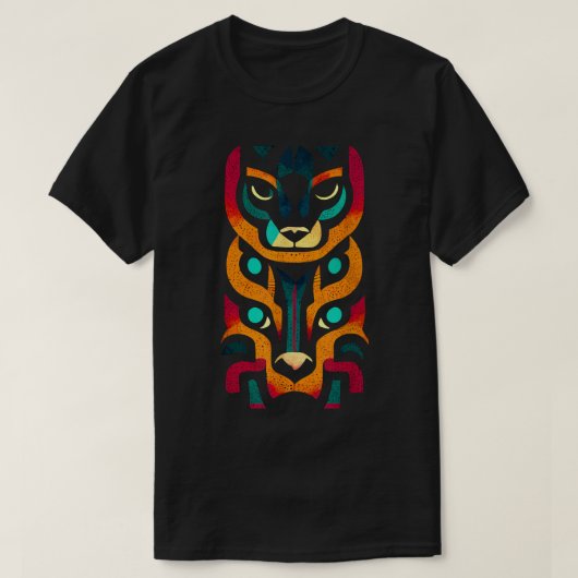 Aztec Jaguar Ancient Warrior Native Mexican Mythol T-Shirt (Design vorne)