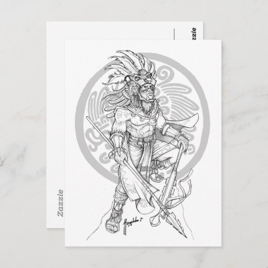 Aztec Jaguar Warrior Postkarte (Vorne/Hinten)