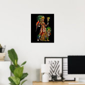 Aztec Jaguar Warrior Woman Poster (Heimbüro)