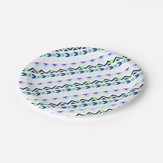 Aztec-Mädchen Pappteller (Schrägansicht)