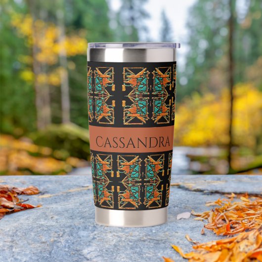 Aztec Mandala Personalisiert Thermobecher (Außenbereich)