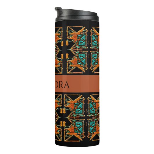 Aztec Mandala Personalisiert Thermosbecher (Nach rechts gedreht)