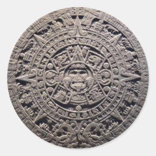 Aztec MAYAN CALENDAR Stone - 21. Dezember 2012 Runder Aufkleber
