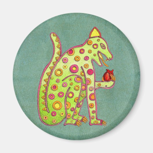 Aztec Mayan Inspiriert Jaguar Magnet (Vorne)