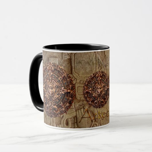 AZTEC MAYAN SUN CALENDAR Geschenk Tasse (Vorderseite Links)