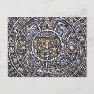 Aztec/Mayan Sun Kalender Postkarte