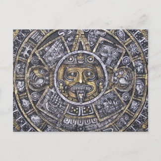 Aztec/Mayan Sun Kalender Postkarte