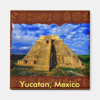 Aztec Mayan Temple Yucatan Mexico Collection Magnet