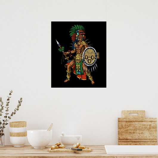 Aztec Mayan Warrior Poster (Küche)