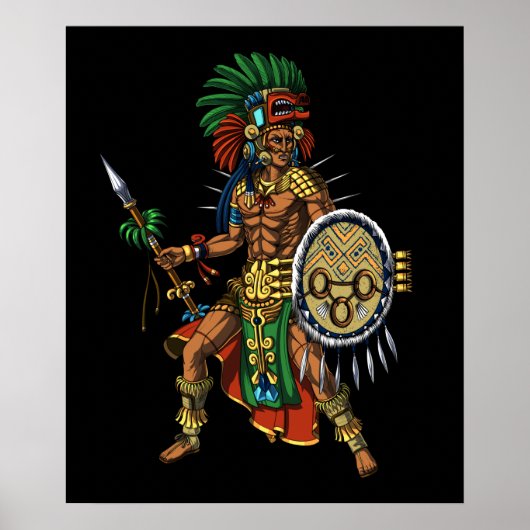 Aztec Mayan Warrior Poster (Vorne)