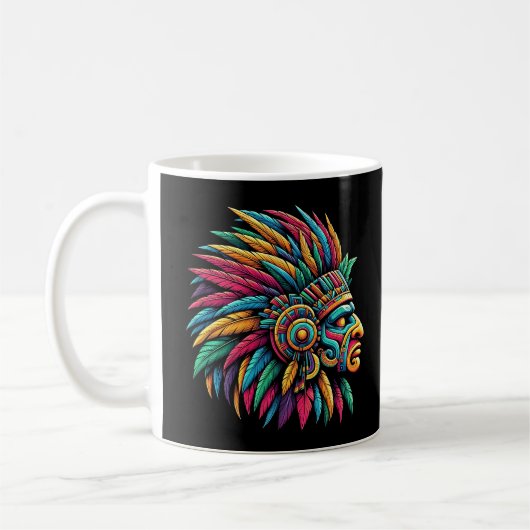Aztec Mayan Warrior-Profil Kaffeetasse (Links)