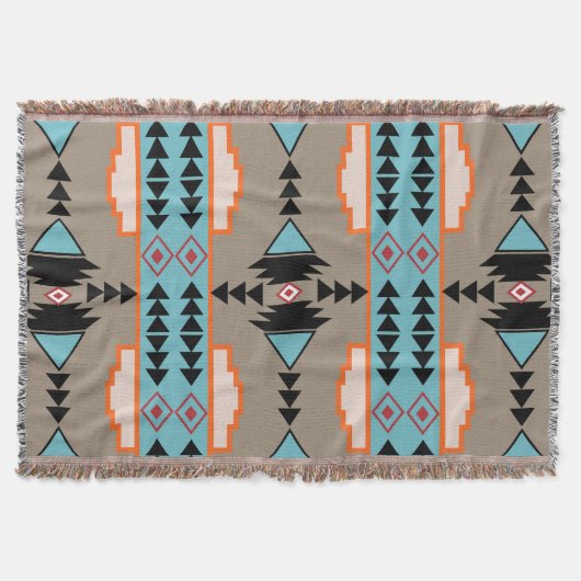 Aztec Mexican Geometric Pattern Decke (Vorderseite)