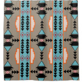 Aztec Mexican Geometric Pattern Duschvorhang (Vorderseite)
