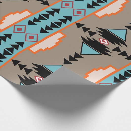 Aztec Mexican Geometric Pattern Geschenkpapier (Ecke)
