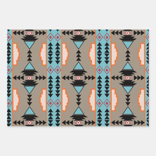 Aztec Mexican Geometric Pattern Geschenkpapier Set (Vorderseite 2)