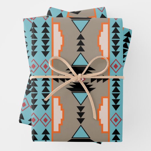 Aztec Mexican Geometric Pattern Geschenkpapier Set (Beispiel)