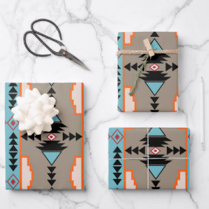 Aztec Mexican Geometric Pattern Geschenkpapier Set