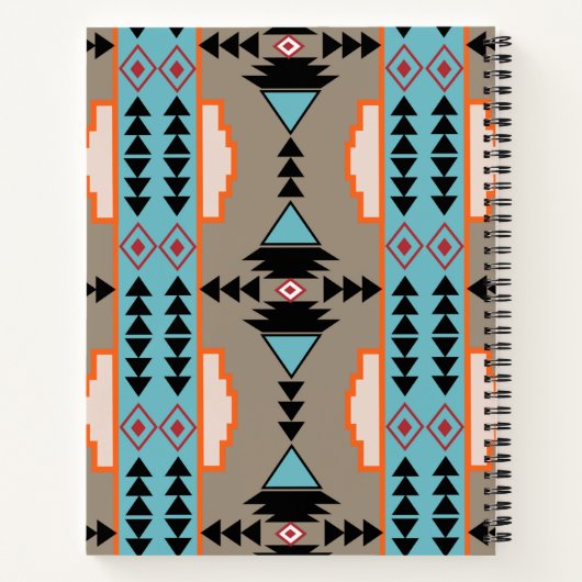 Aztec Mexican Geometric Pattern Notizblock (Rückseite)