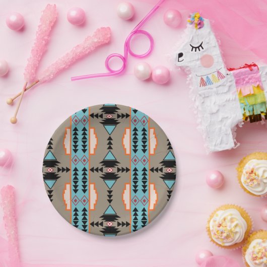 Aztec Mexican Geometric Pattern Pappteller (Party)