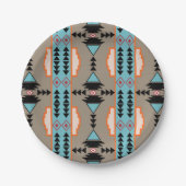 Aztec Mexican Geometric Pattern Pappteller (Vorderseite)