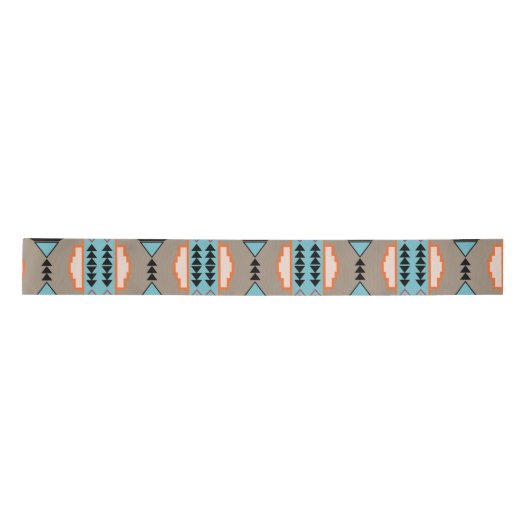 Aztec Mexican Geometric Pattern Satinband (Vorderseite)