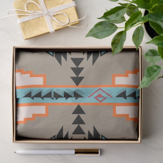 Aztec Mexican Geometric Pattern Seidenpapier (Geschenk)
