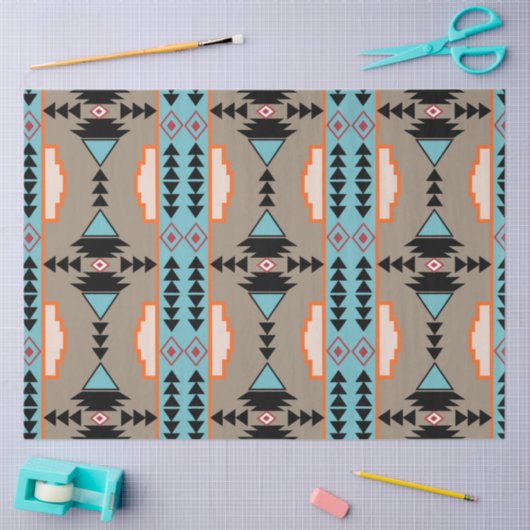 Aztec Mexican Geometric Pattern Seidenpapier (Basteln)