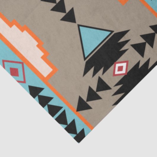 Aztec Mexican Geometric Pattern Seidenpapier (Ausschnitt)