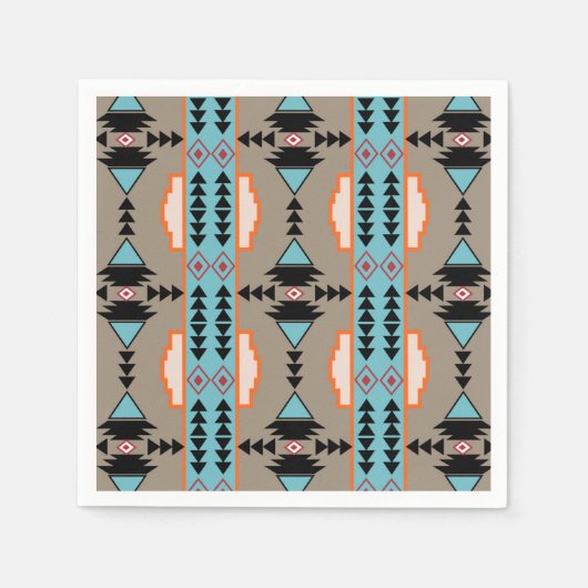 Aztec Mexican Geometric Pattern Serviette (Vorderseite)