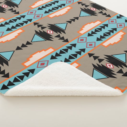 Aztec Mexican Geometric Pattern Sherpadecke (3/4)