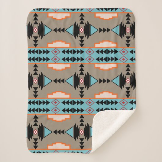 Aztec Mexican Geometric Pattern Sherpadecke (Vorderseite)
