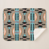 Aztec Mexican Geometric Pattern Sherpadecke (Vorderseite (Horizontal))