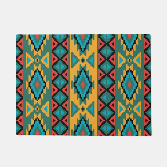 Aztec Mexican Pattern Trend Hipster Design Fußmatte (Vorderseite)