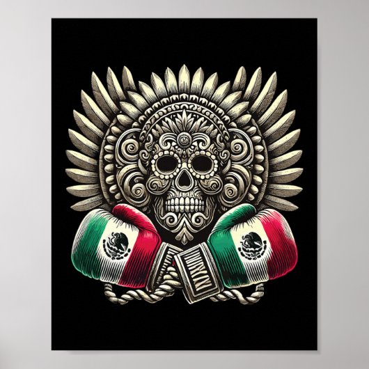 Aztec Mictlantecuhtli Mexican Pride Boxing 1 Poster (Vorne)