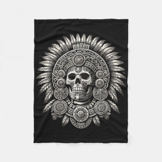 Aztec Mictlantecuhtli Mexican Pride Boxing Fleecedecke (Vorderseite)